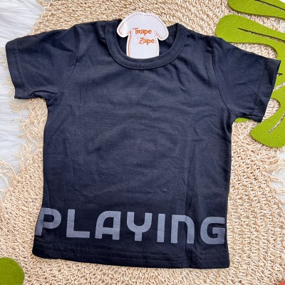  Conj. Colete com Capuz, Camiseta Playing e Short Gamers - Marrom